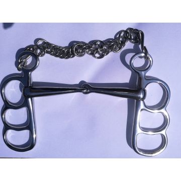 Pelham zaprzęgowy łamany z łańcuszkiem