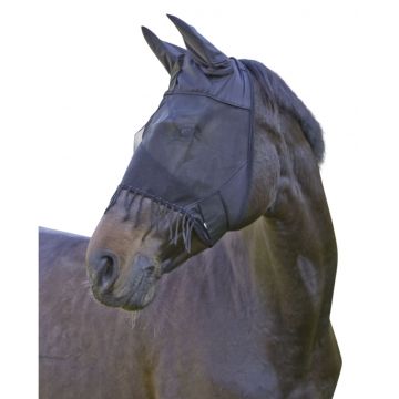 Maska przeciwowadowa dla konia z uszami i frędzlami